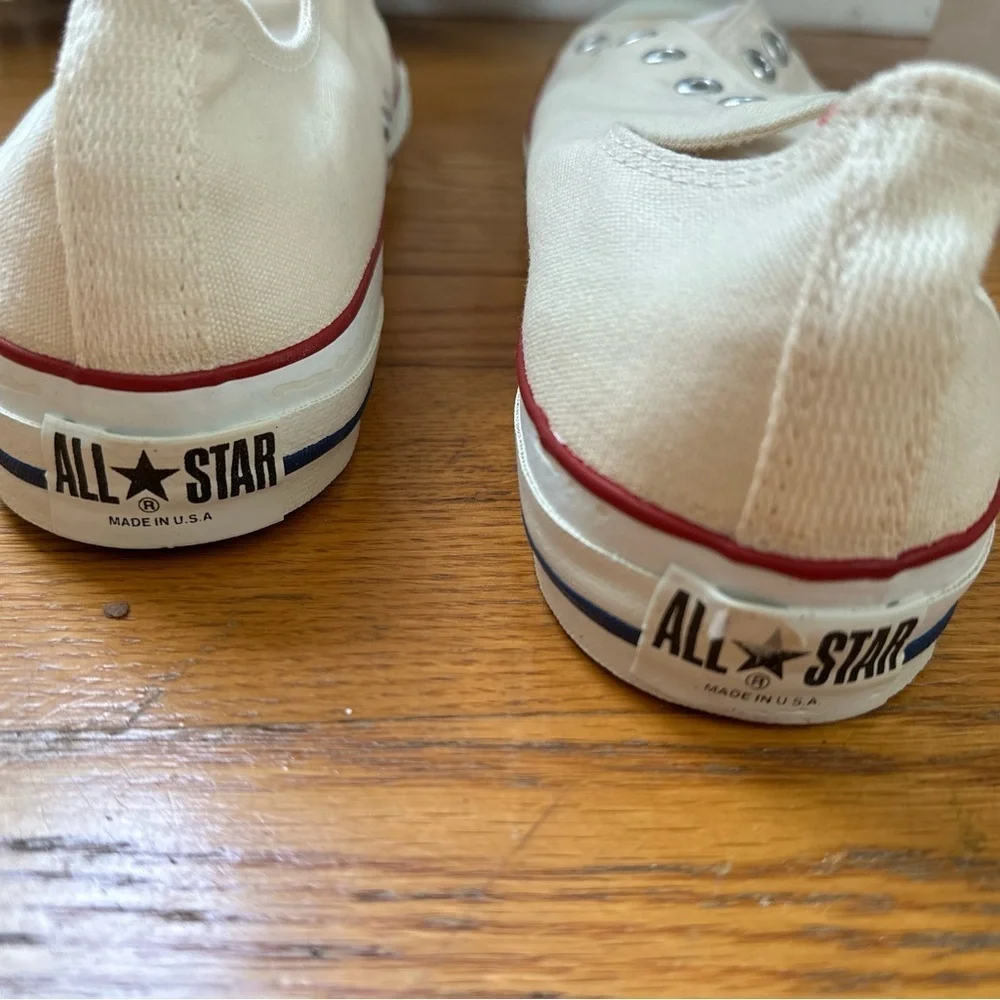 Vintage Converse All stars USA Made 1978 Oxford Basketball White Canvas 13.5.